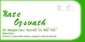 mate ozsvath business card